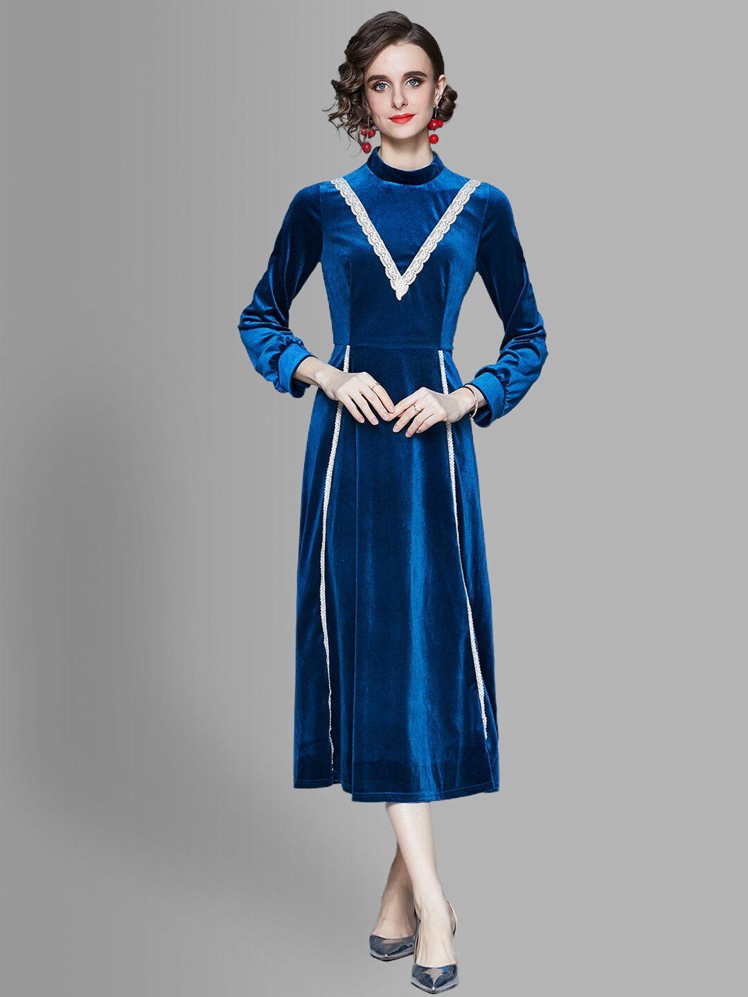 jc collection women blue a-line midi dress