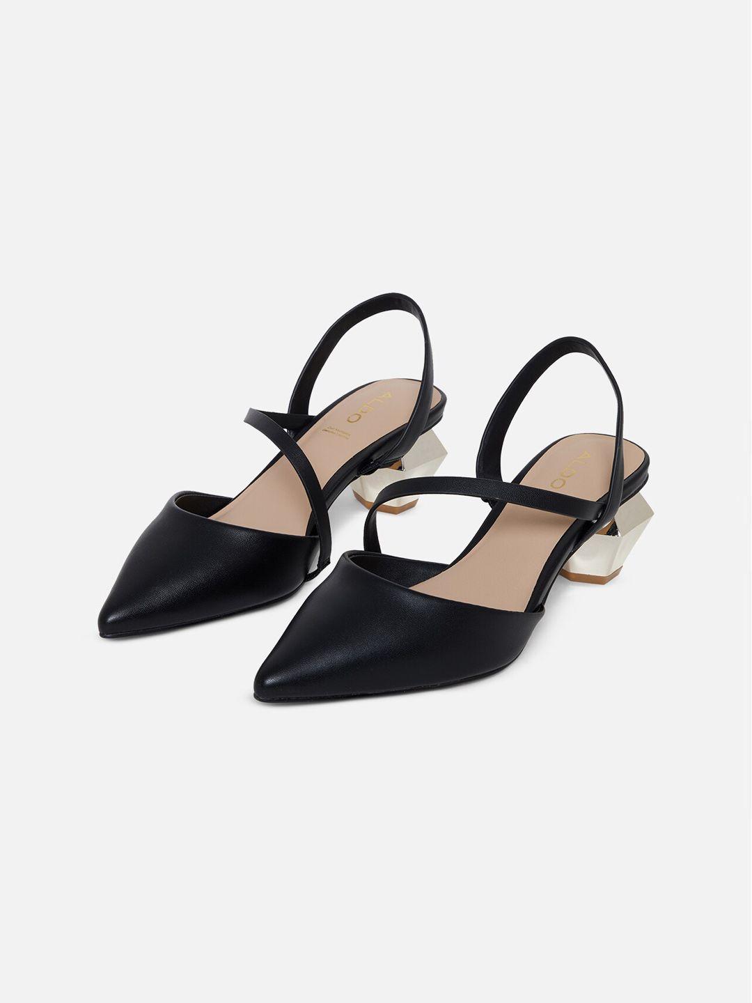 aldo women black block mules