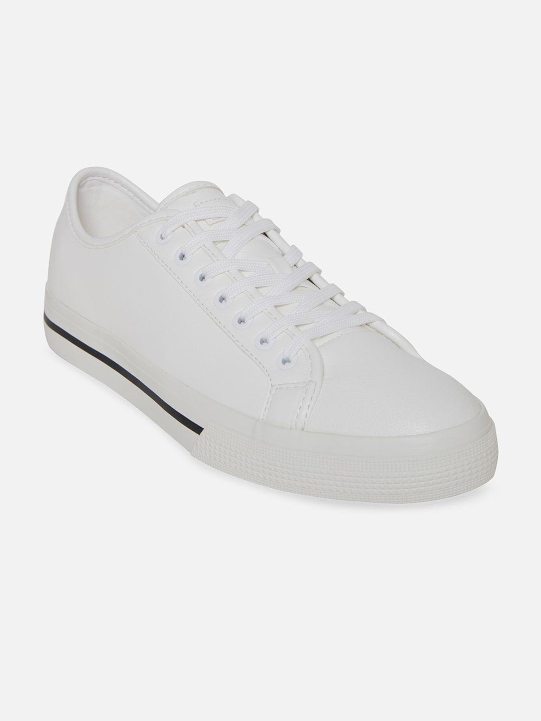 aldo men white solid sneakers