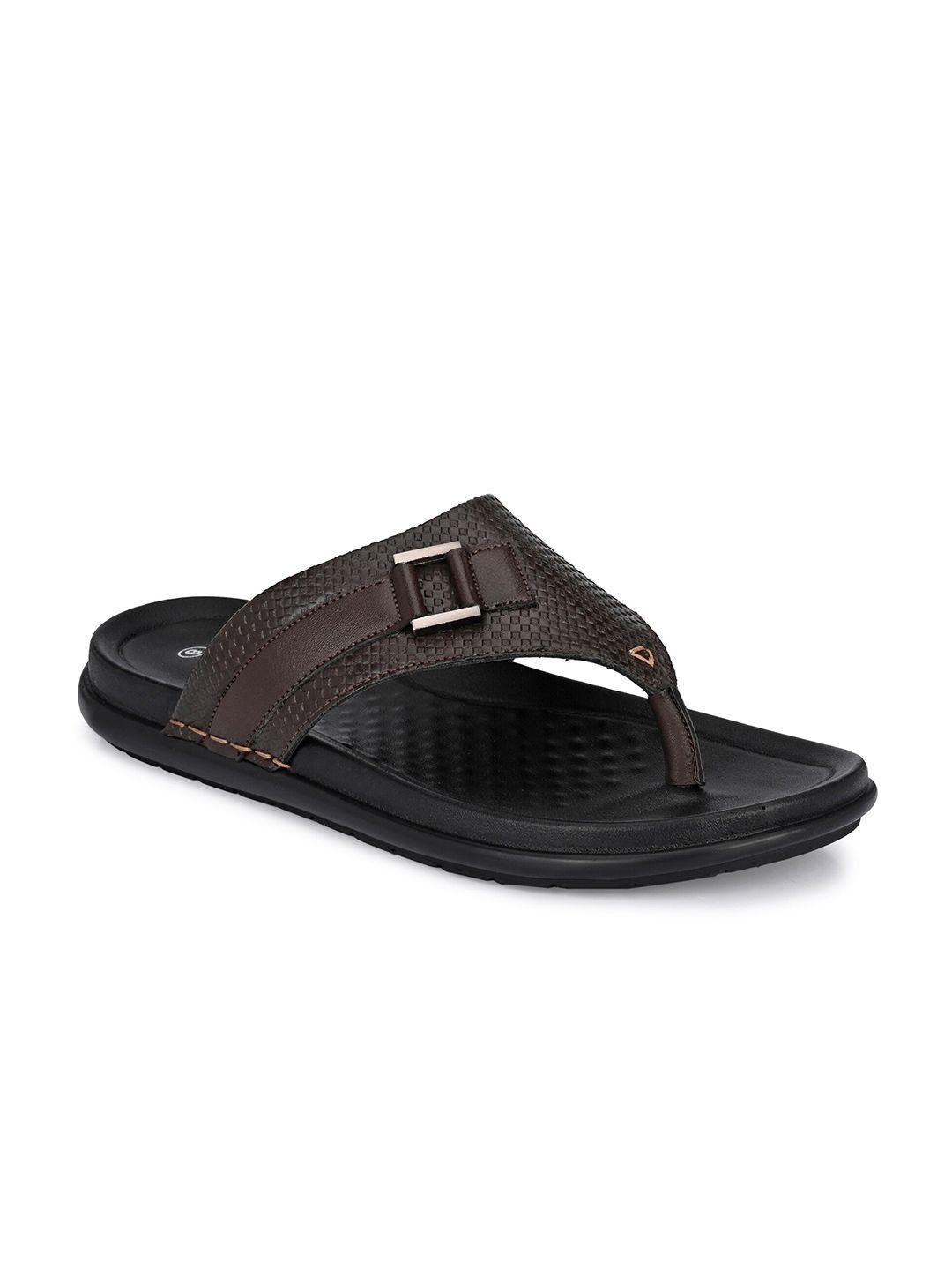 shences men brown woven design comfort sandals