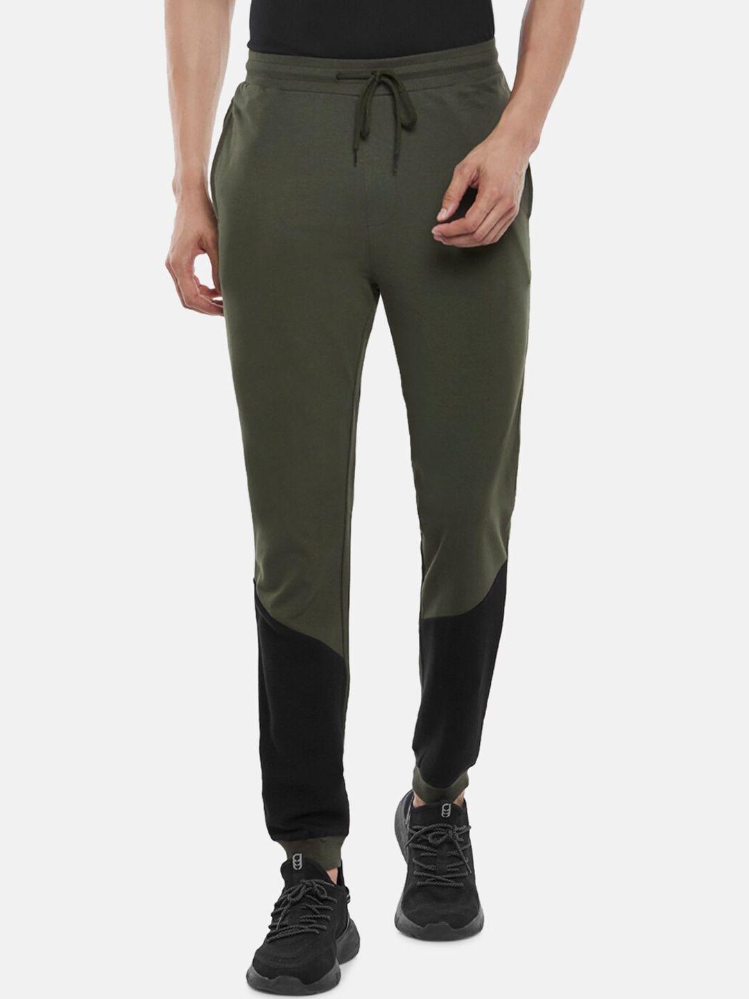 ajile by pantaloons men olive solid cotton joggers