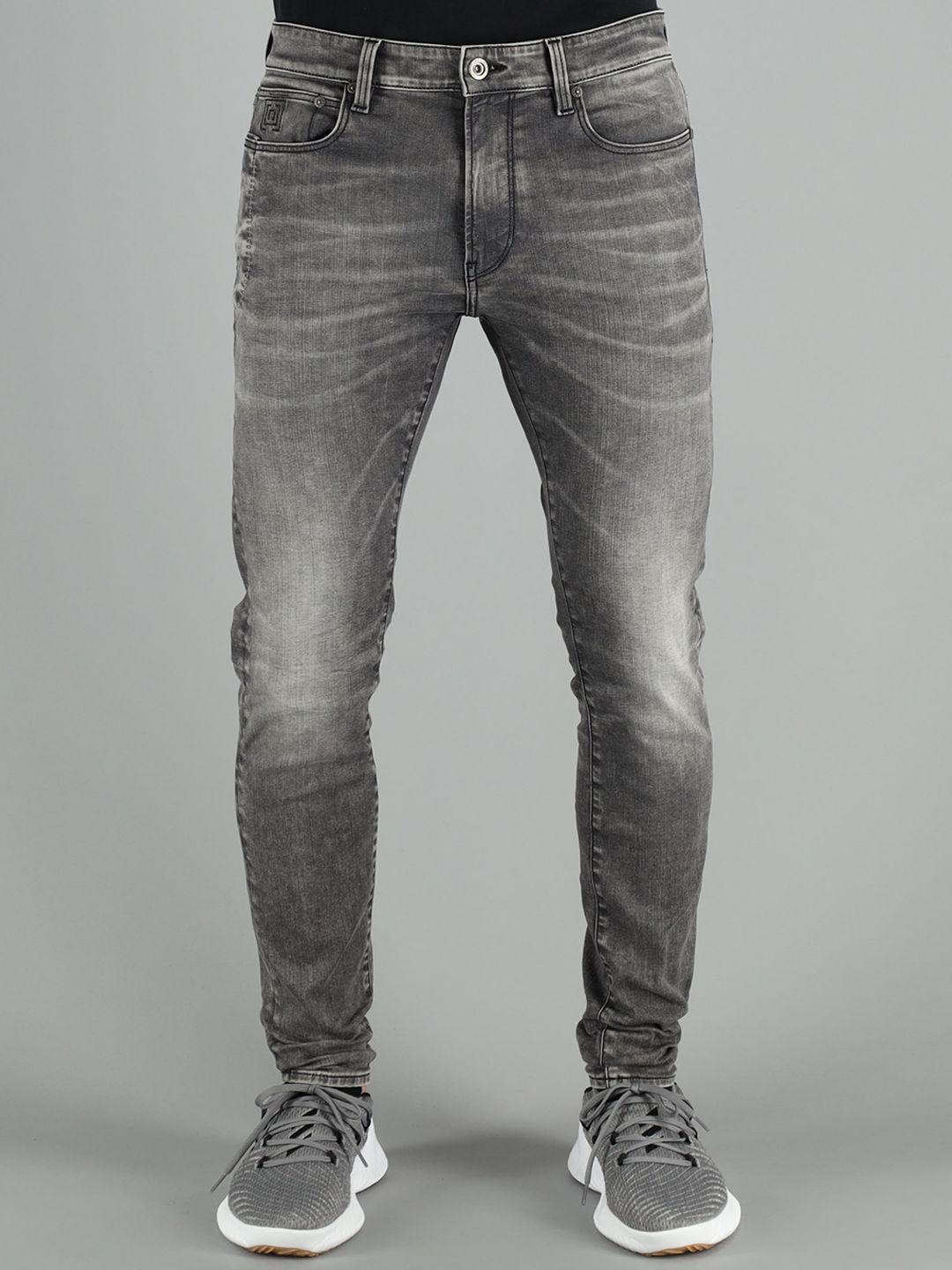 freesoul men grey skinny fit heavy fade jeans