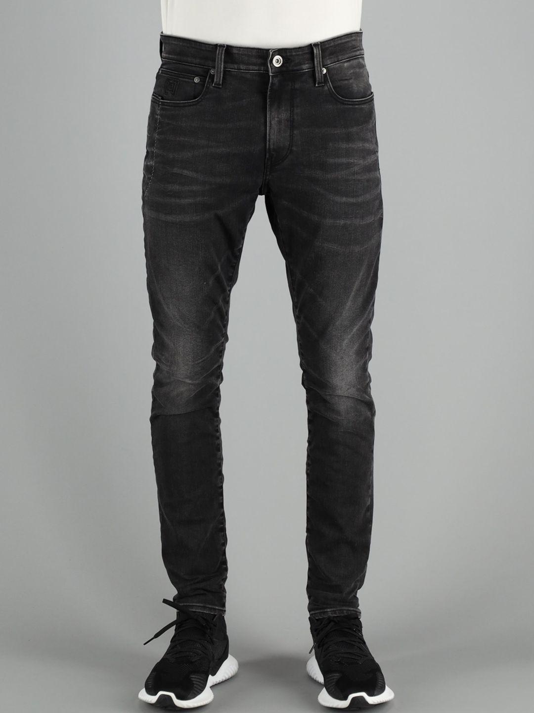 freesoul men black skinny fit heavy fade jeans