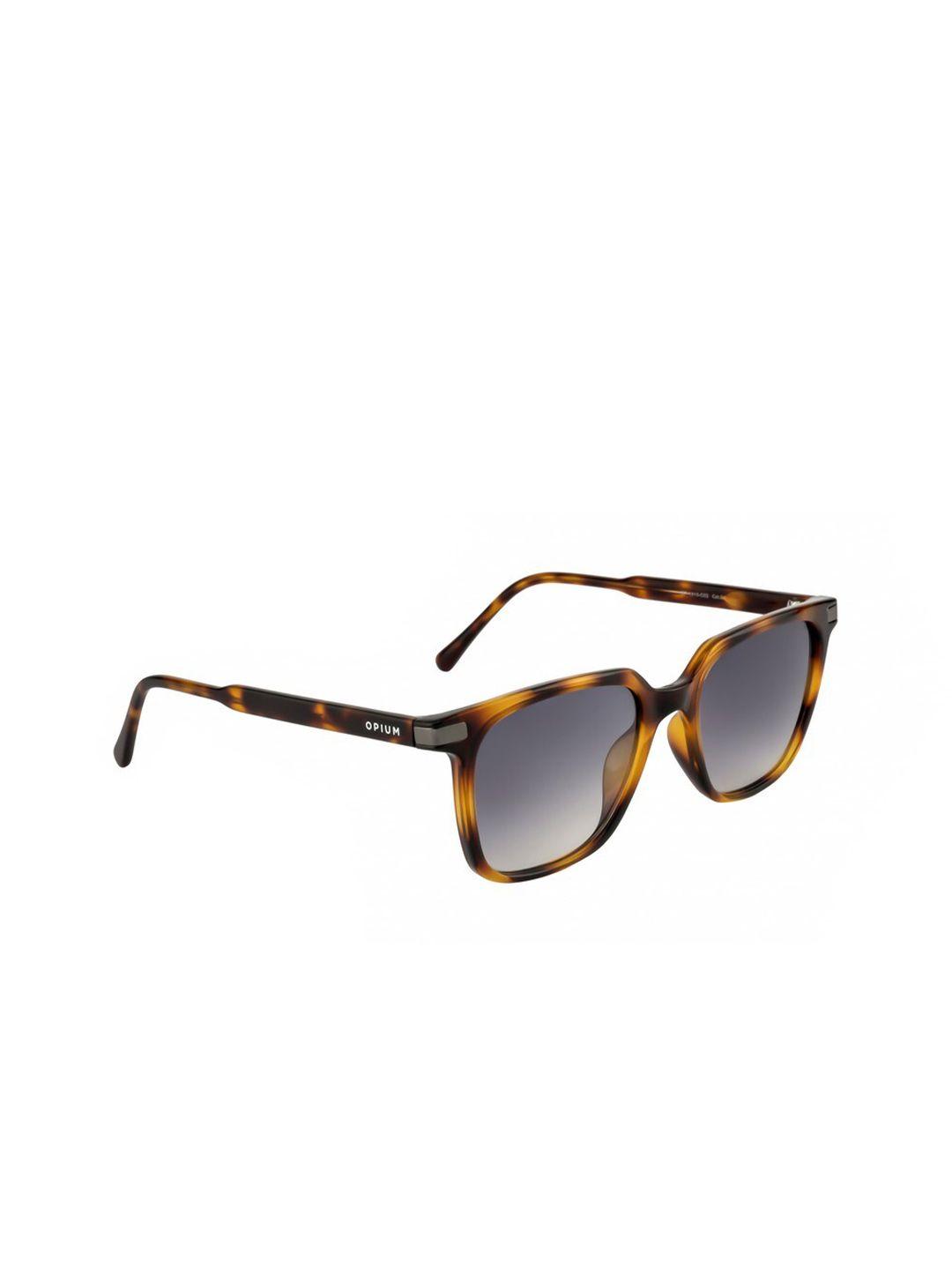 opium men grey lens & brown wayfarer sunglasses with uv protected lens op-1910-c02