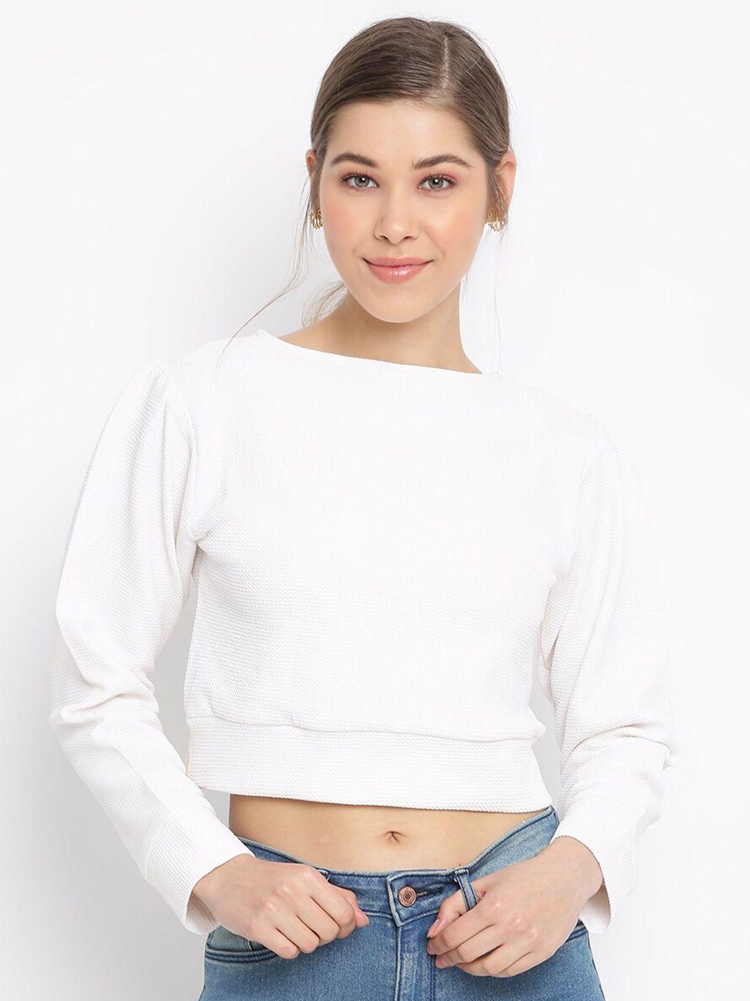 mayra white velvet crop top