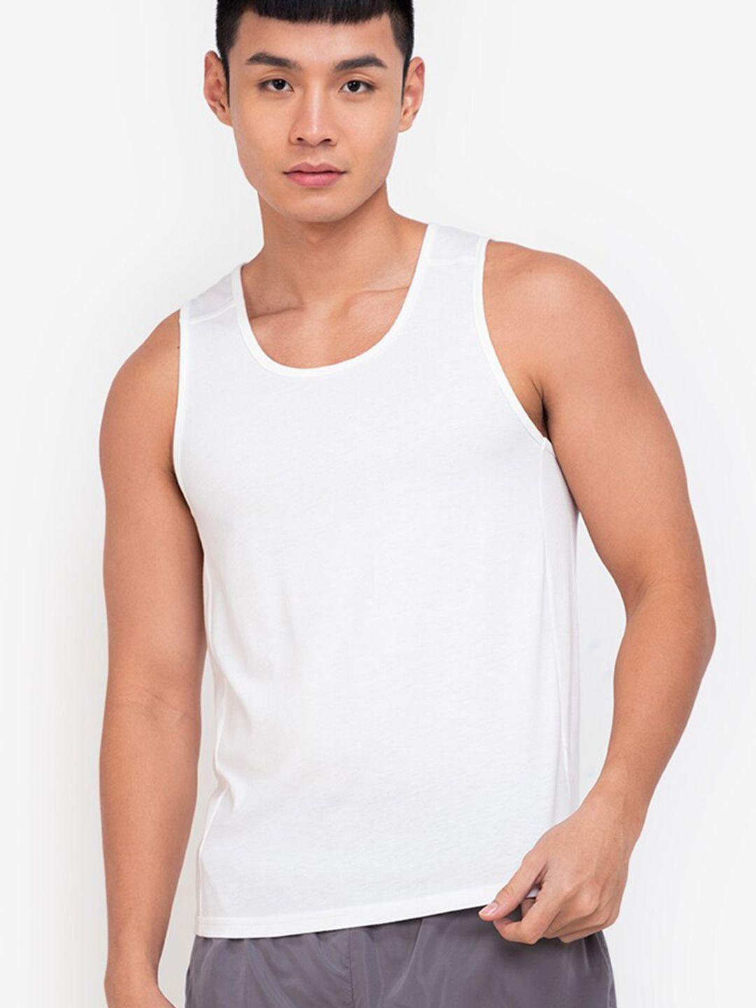 zalora active men white racerback t-shirt