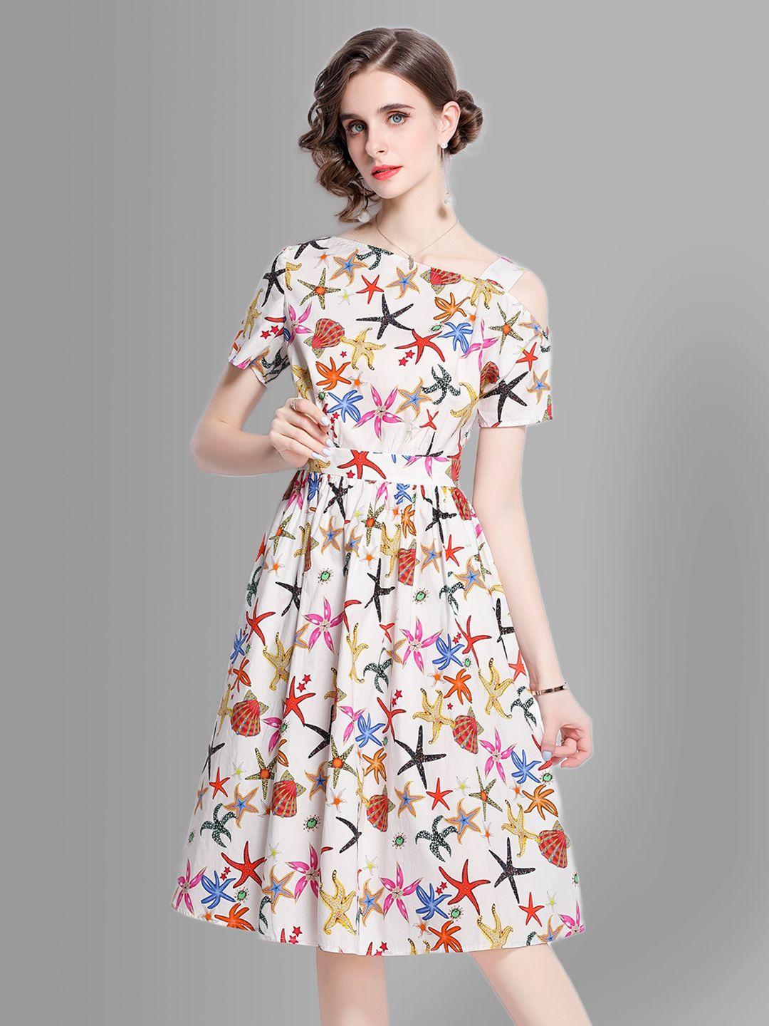 jc collection multicoloured floral one shoulder dress