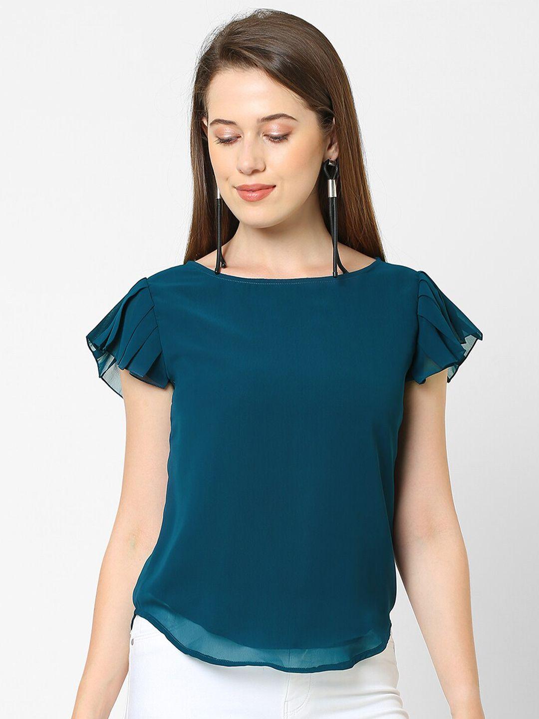 mish teal georgette top