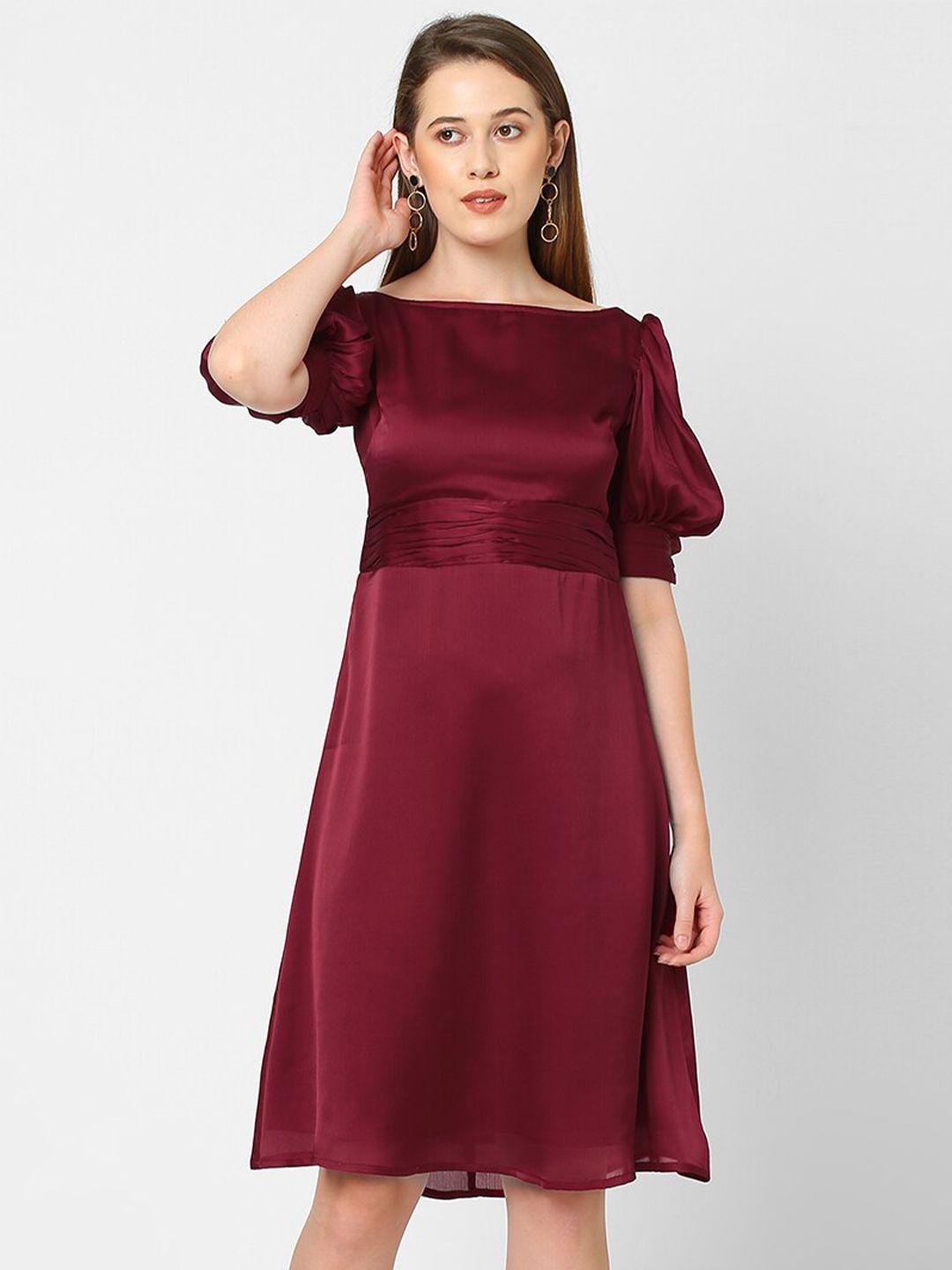 mish maroon chiffon dress