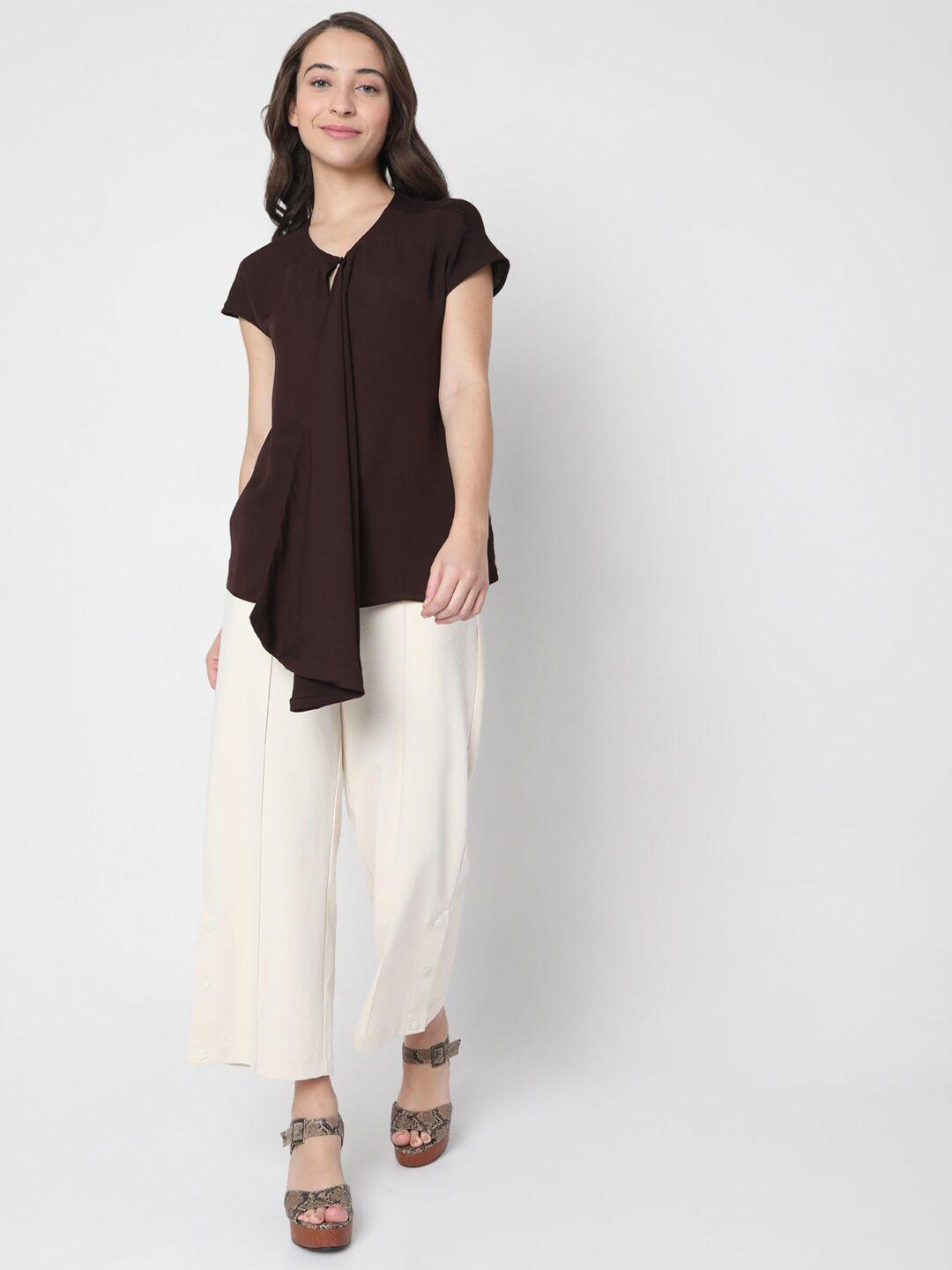 vero moda women brown solid top