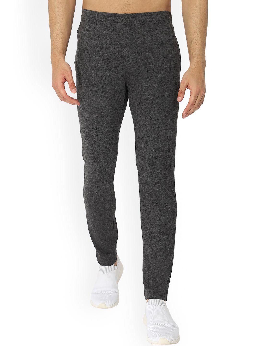 dyca men charcoal solid cotton track pants