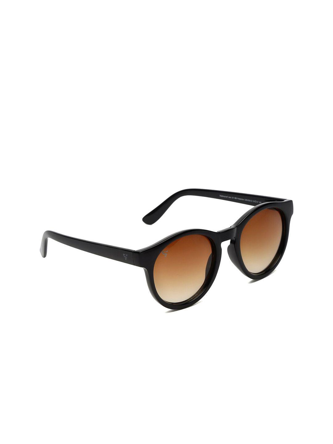 sunnies unisex brown lens & black round sunglasses with uv protected lens sunnies-016-c3