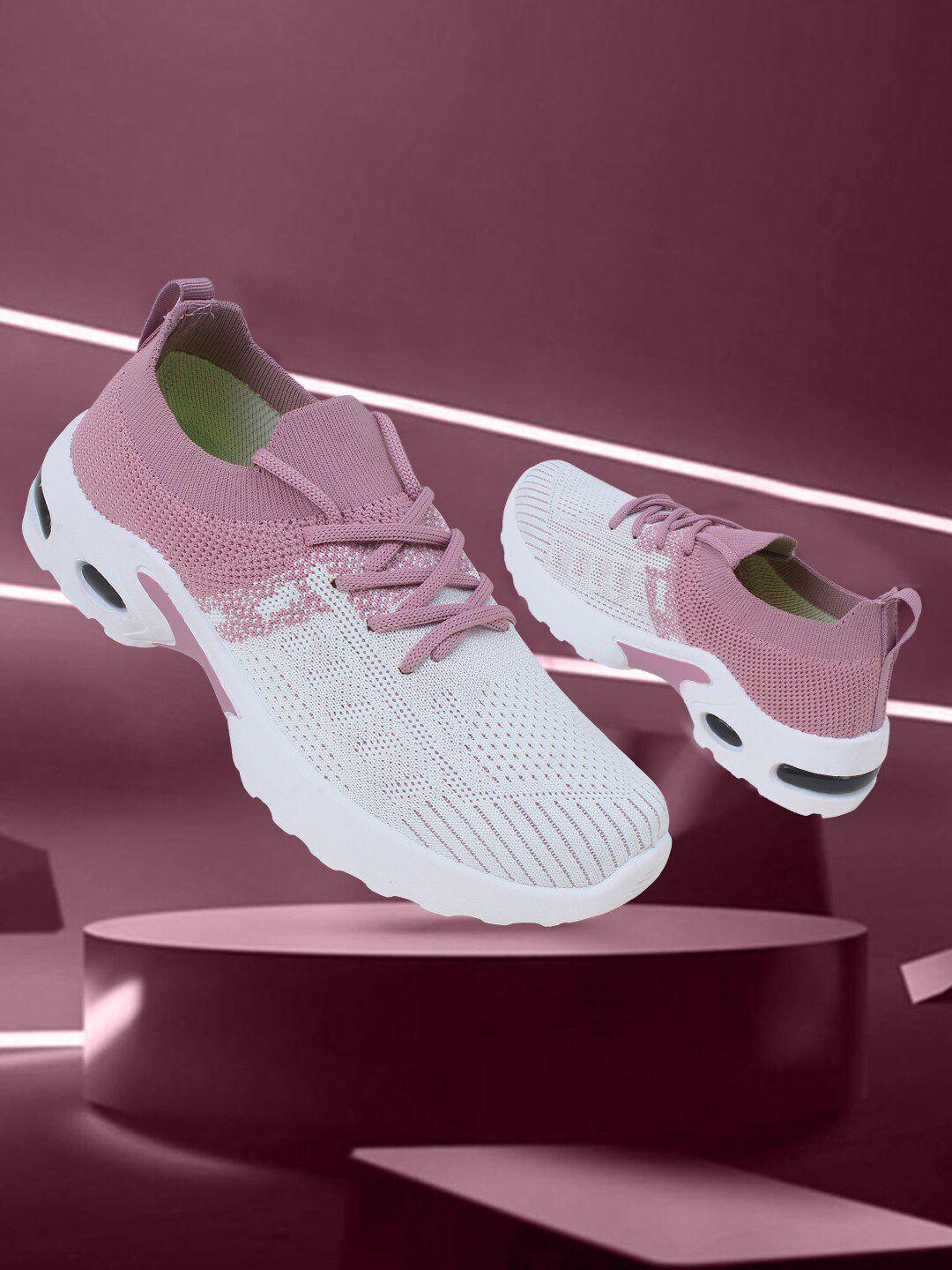 champs women purple & white mesh running non-marking shoes