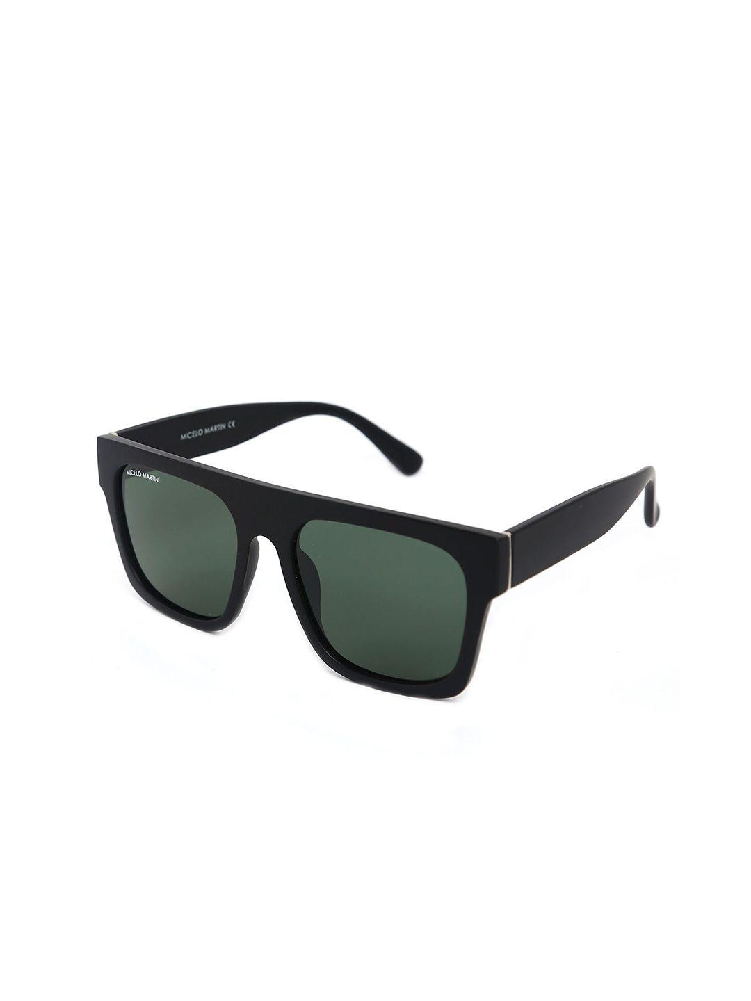 micelo martin men green lens & black square sunglasses with uv protected lens