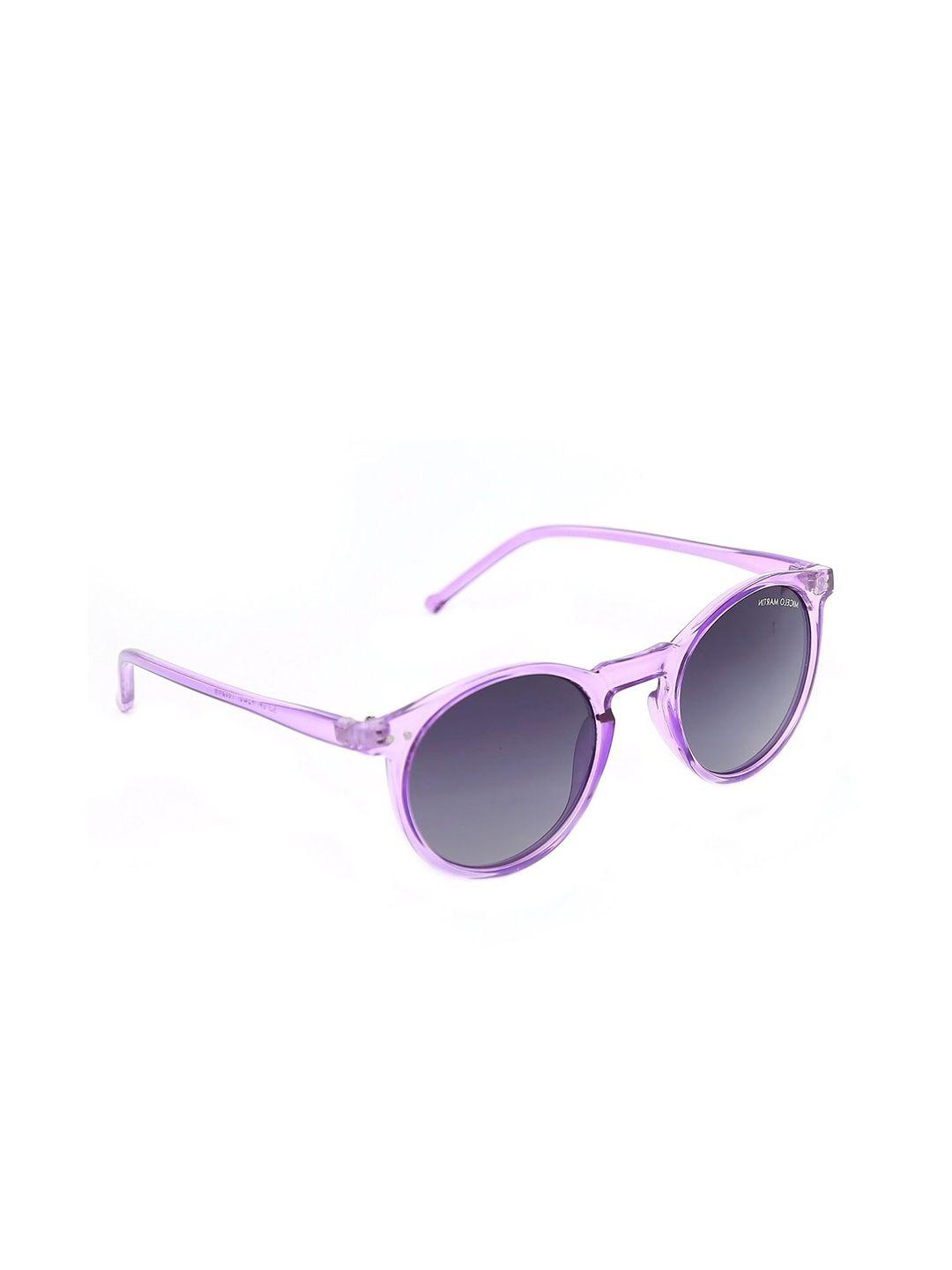 micelo martin women grey lens & purple round sunglasses with uv protected lens mm2004 c2