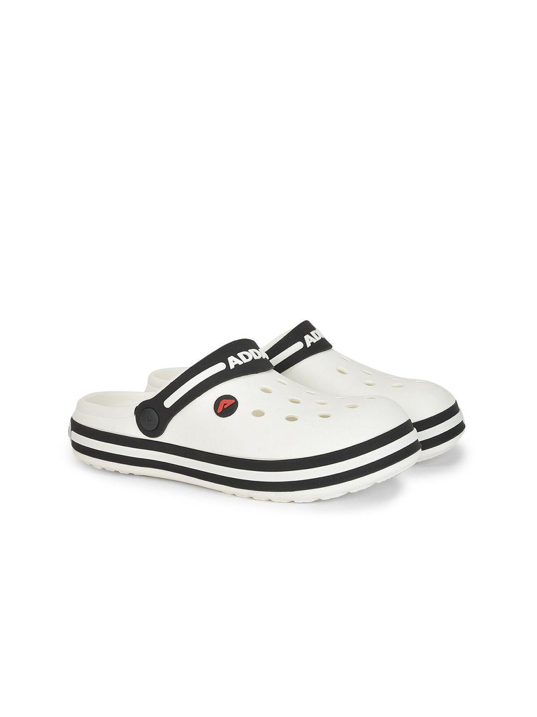 adda men white & black clogs