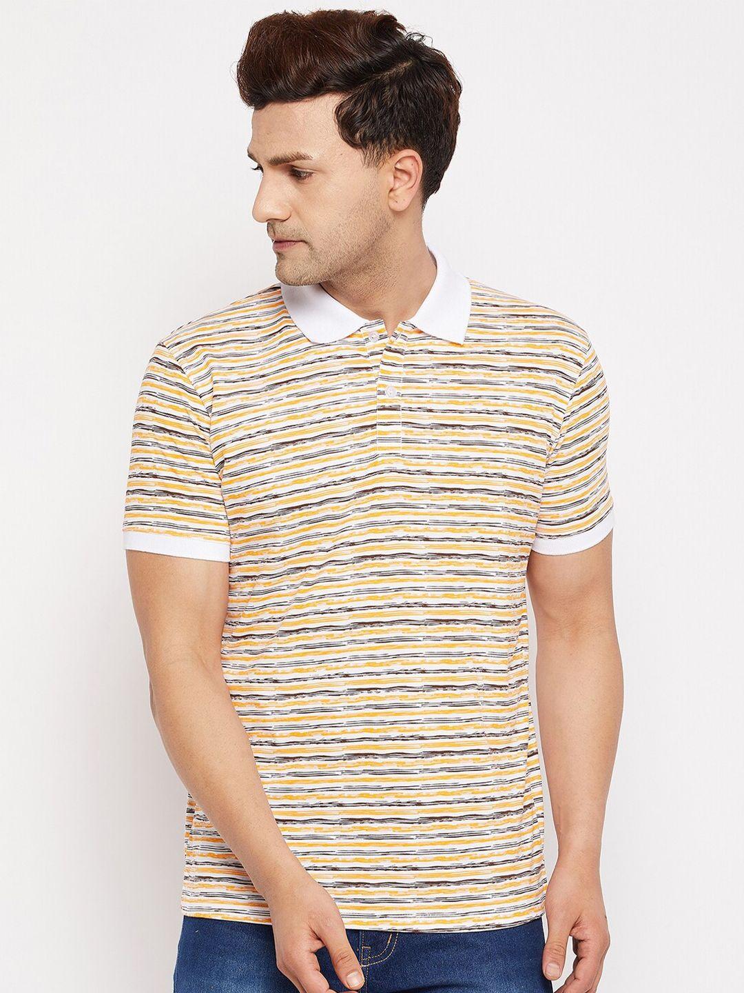 wild west men yellow & black striped polo collar t-shirt