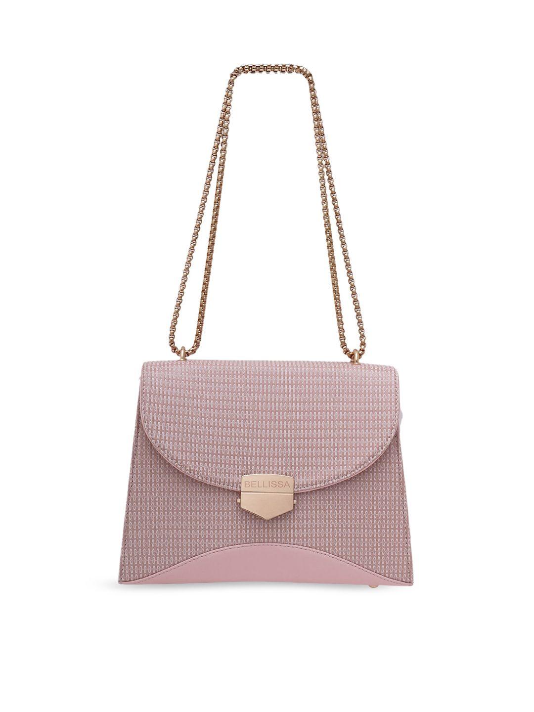 bellissa mauve printed pu structured sling bag