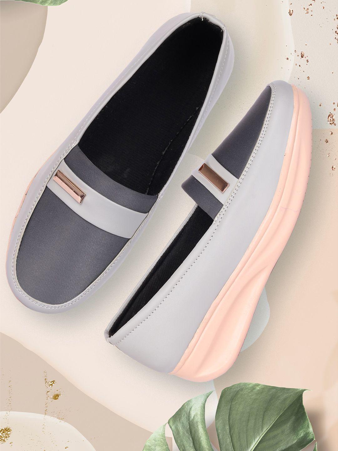 fashimo women grey colourblocked ballerinas