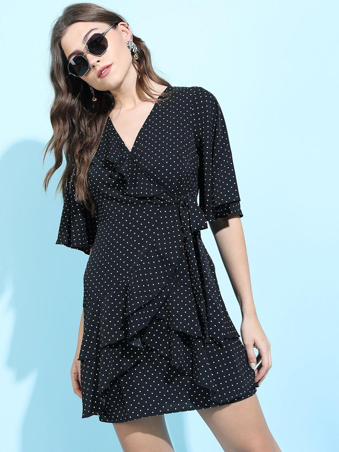 tokyo talkies black wrap dress