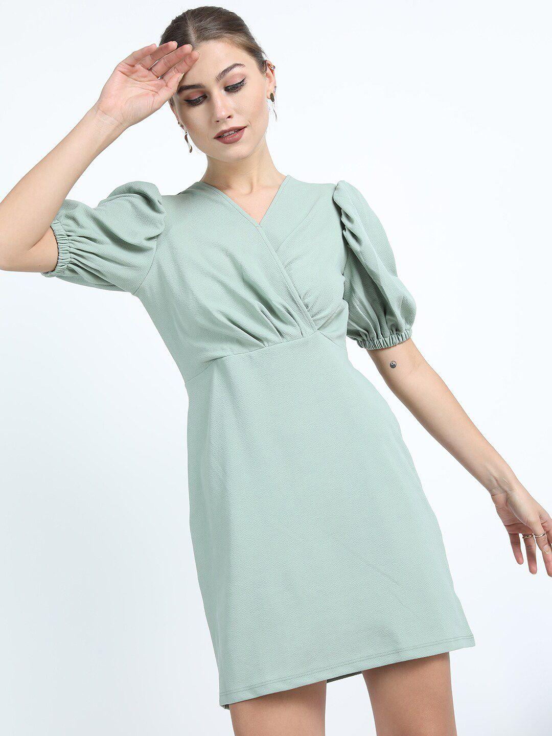 tokyo talkies green sheath mini dress