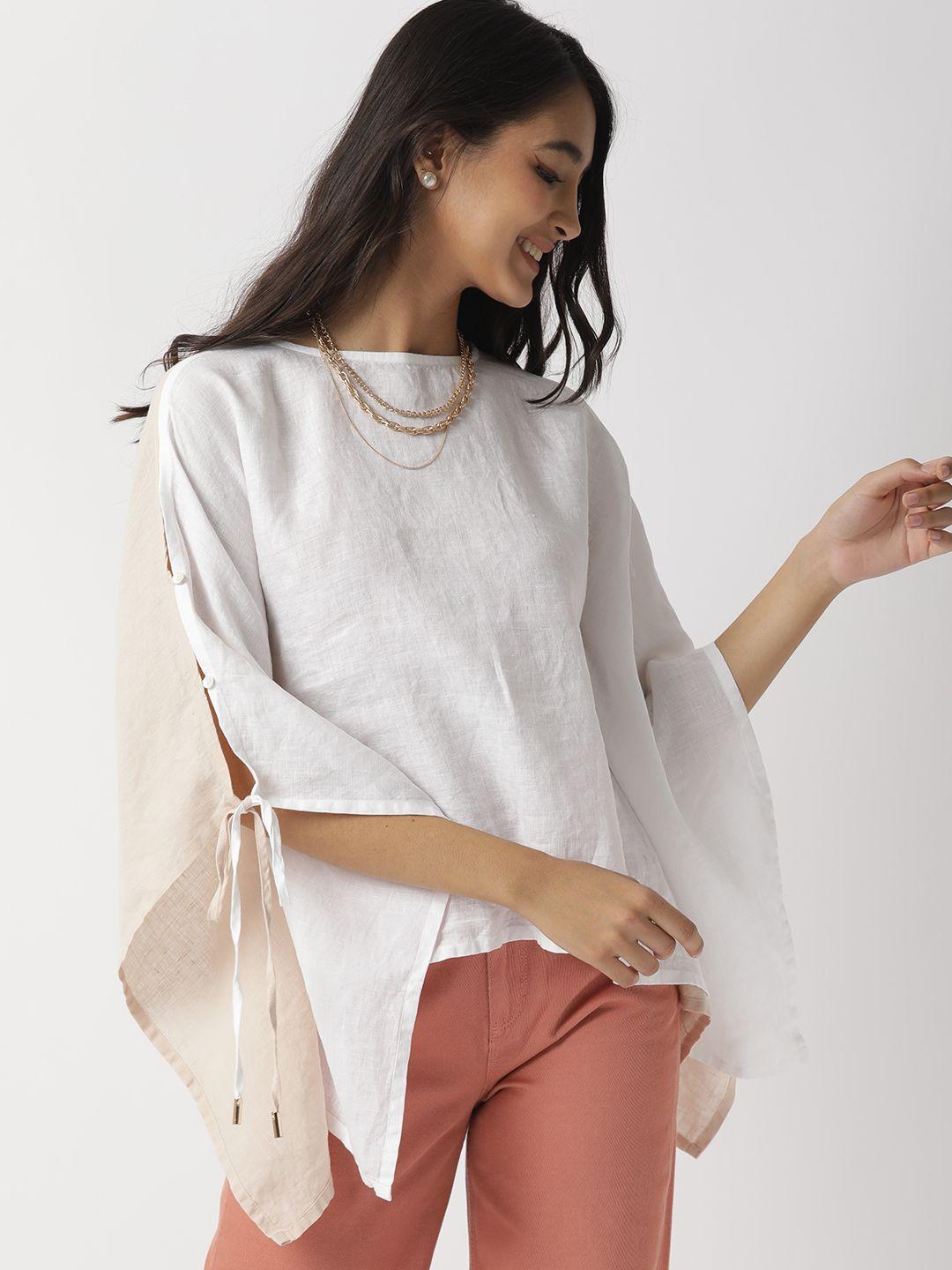 rareism white linen solid top