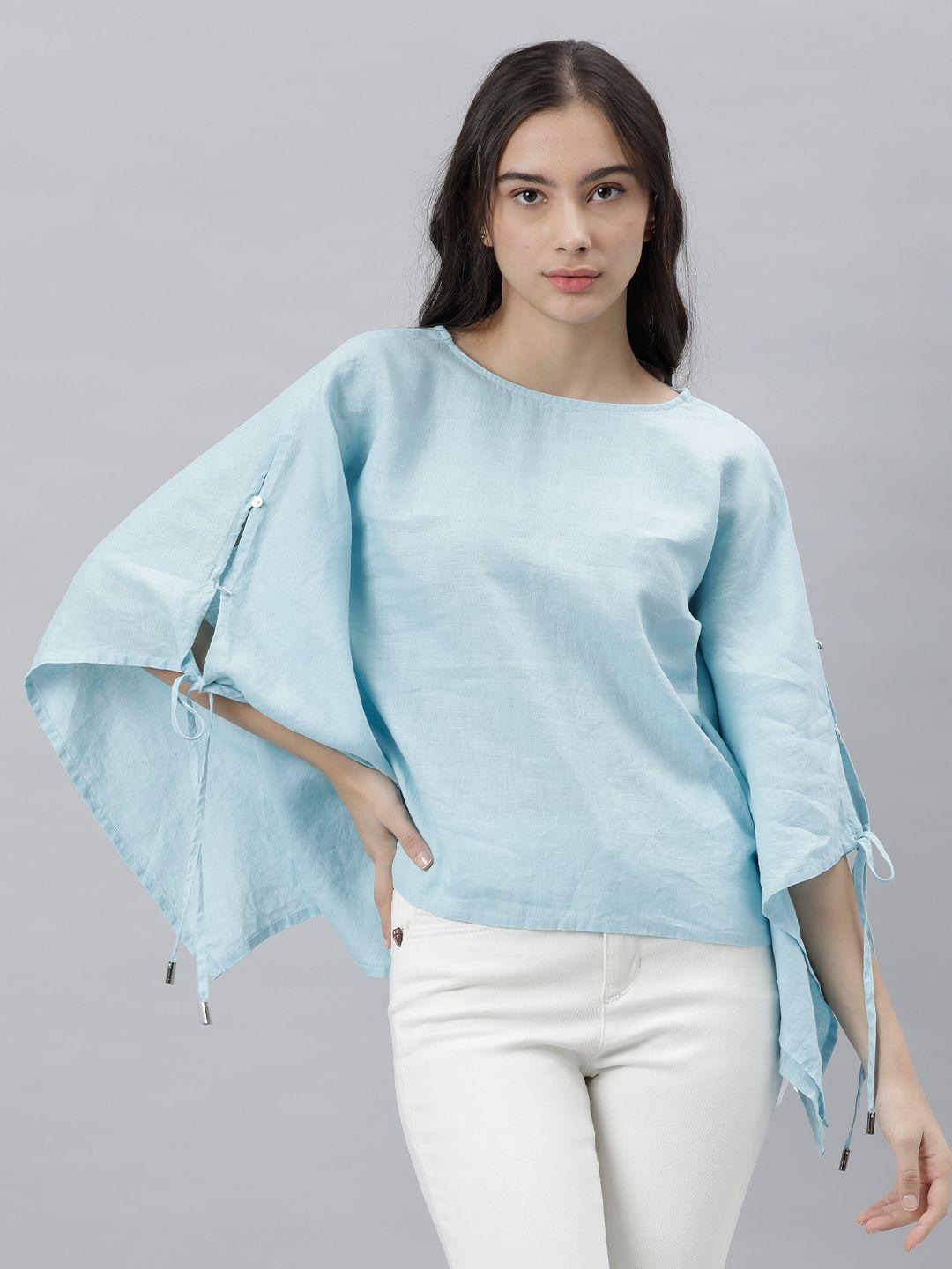 rareism blue linen top