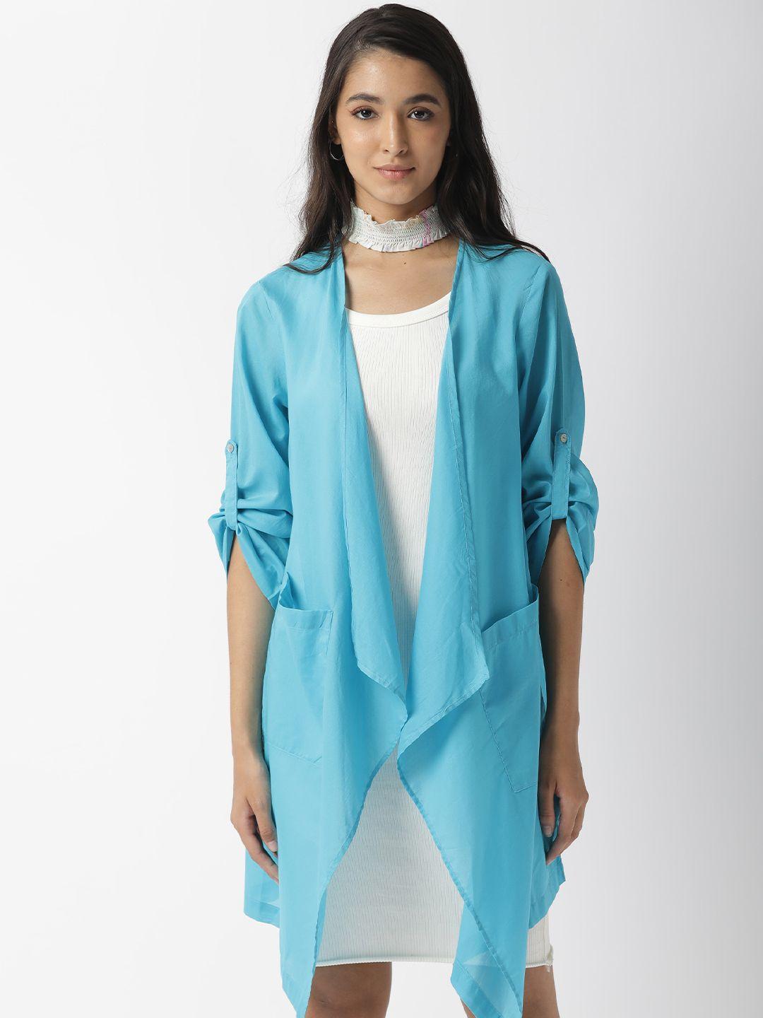 rareism women blue longline shrug