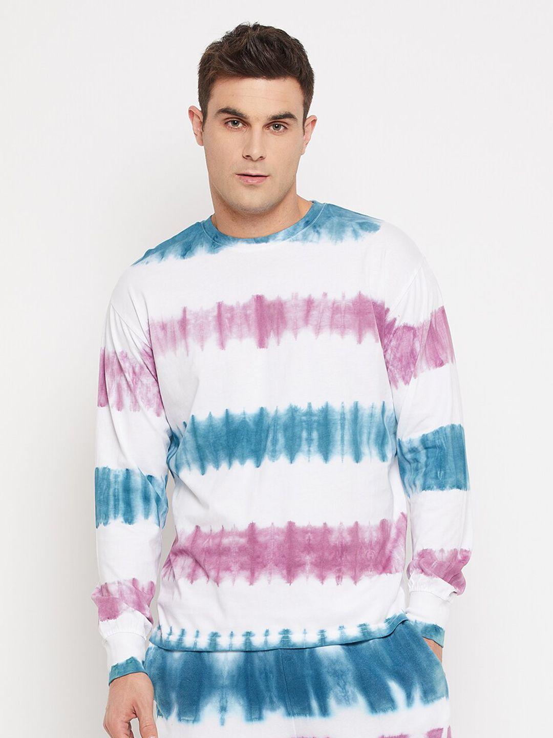 fugazee men multicoloured dyed pure cotton loose t-shirt