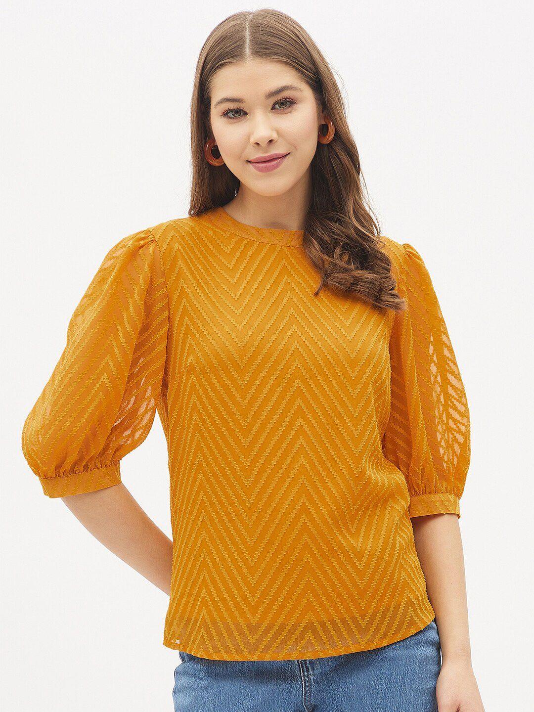 harpa mustard yellow sheen sheer top