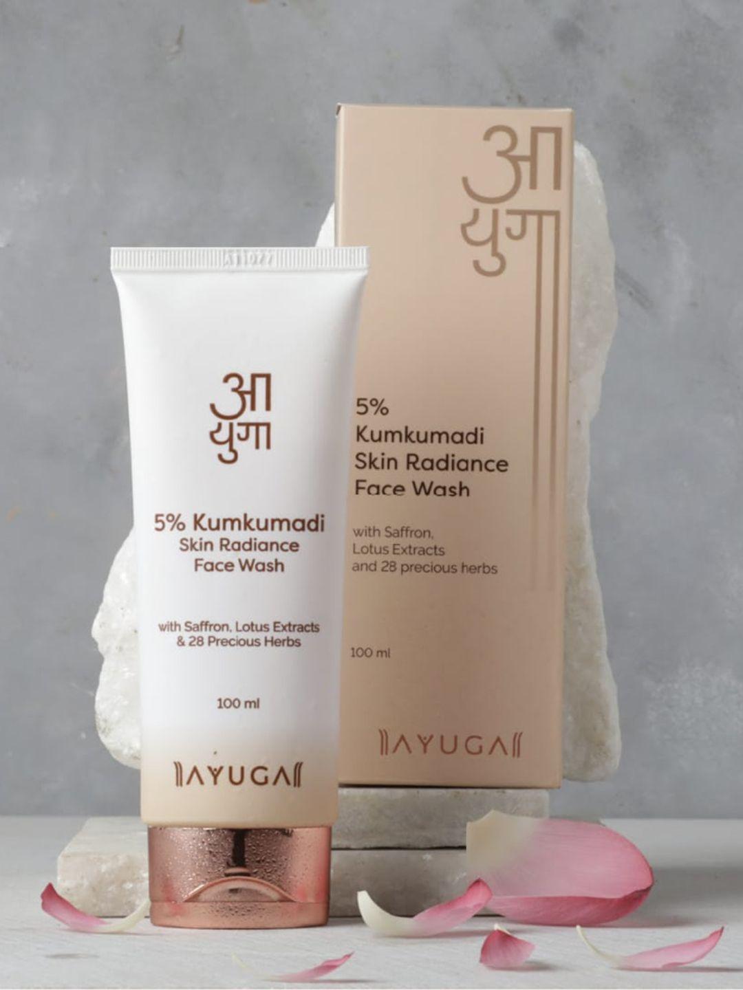 ayuga 5% kumkumadi skin radiance face wash with saffron & lotus extract 100 ml