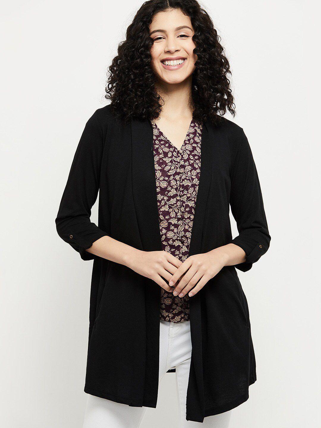 max women black open-front shrug