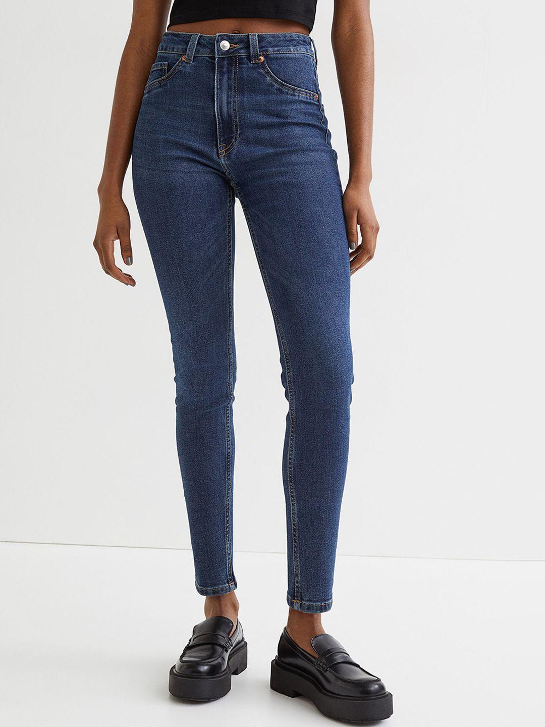 h&m women blue skinny high jeans