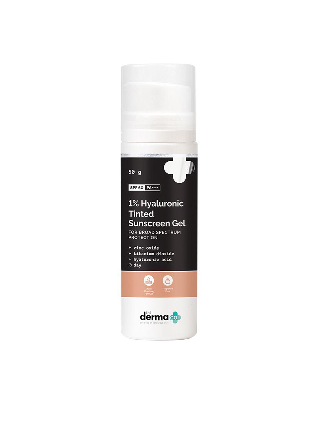 the derma co. 1% hyaluronic spf 60 pa++++ tinted sunscreen gel - 50 g