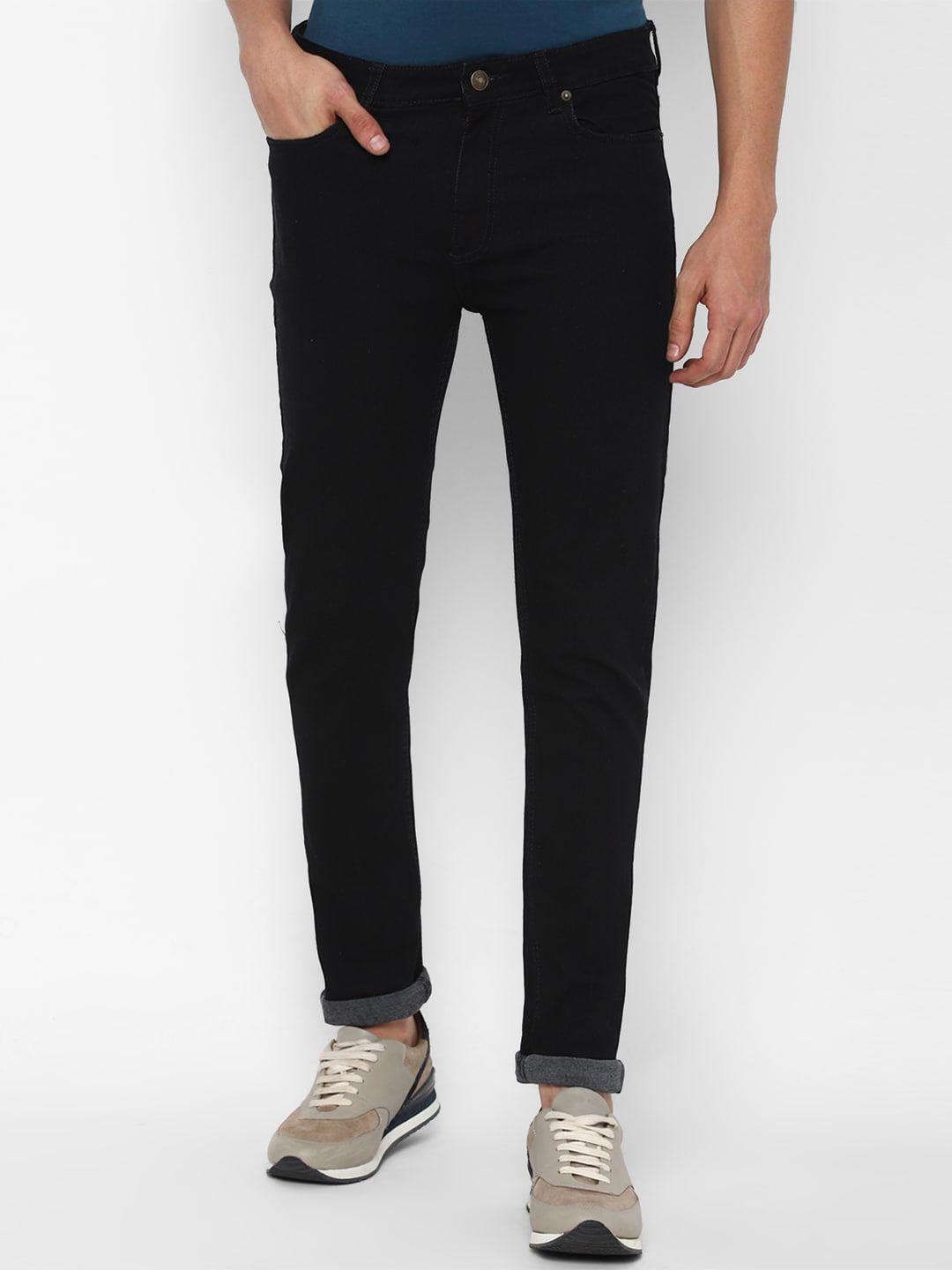 forever 21 men black regular fit pure cotton jeans