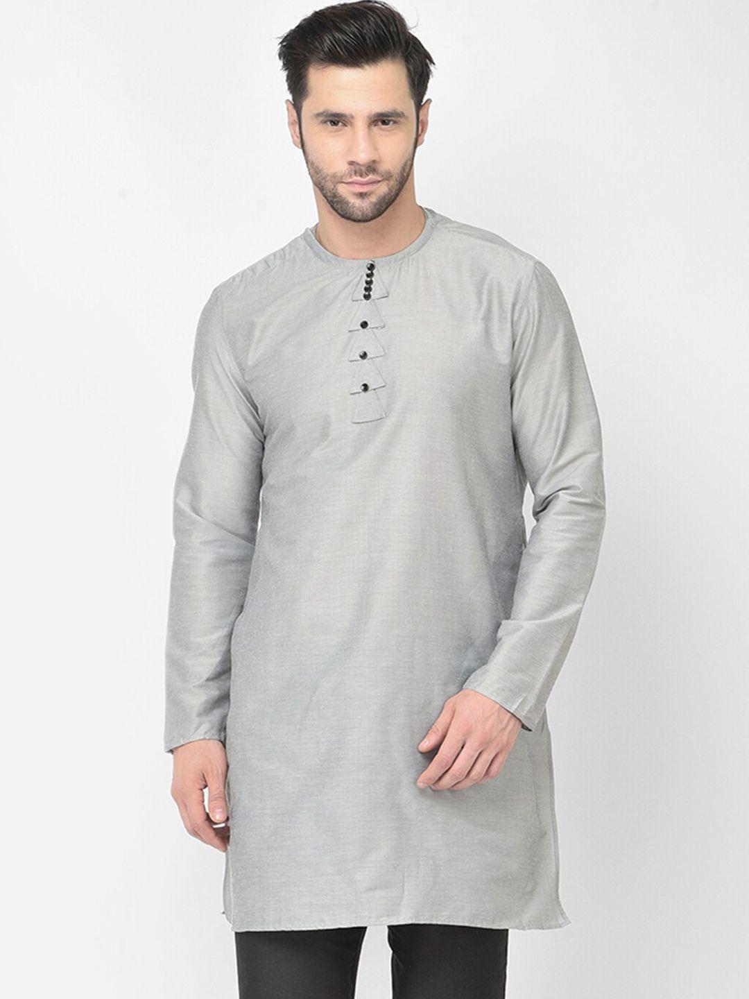 deyann men silver-toned kurta with pyjamas