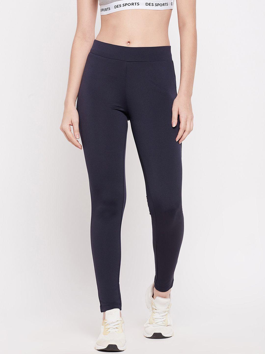 madame navy blue cotton sports tights