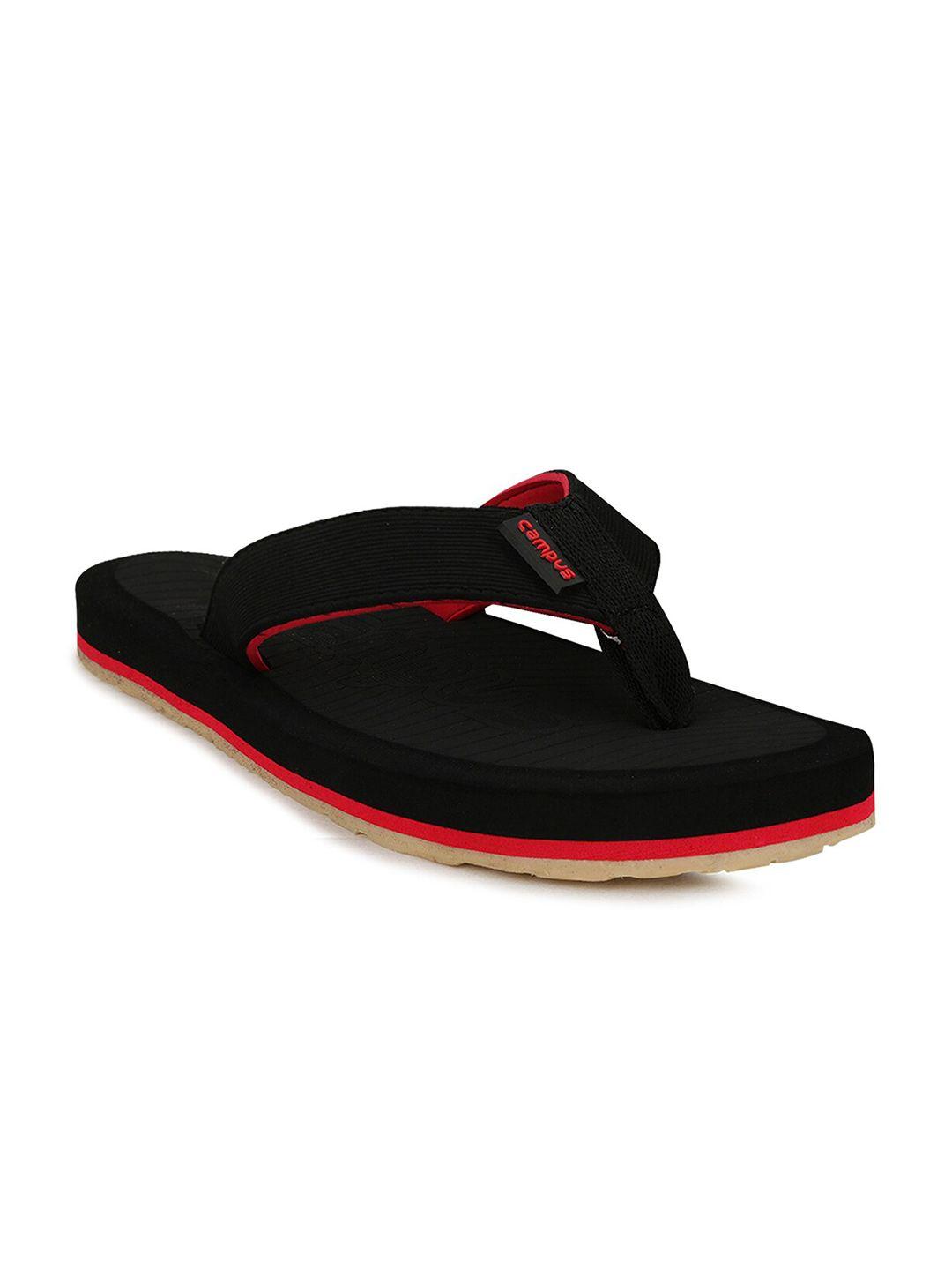 campus men black & red thong flip-flops