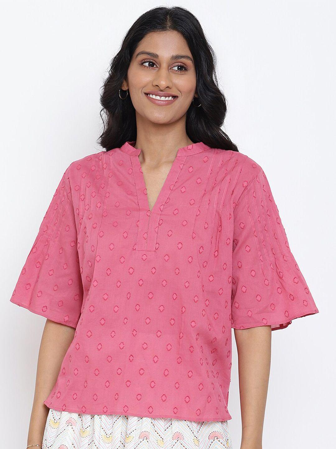 fabindia pink print top