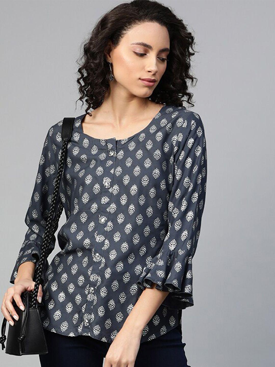 kalini grey printed top