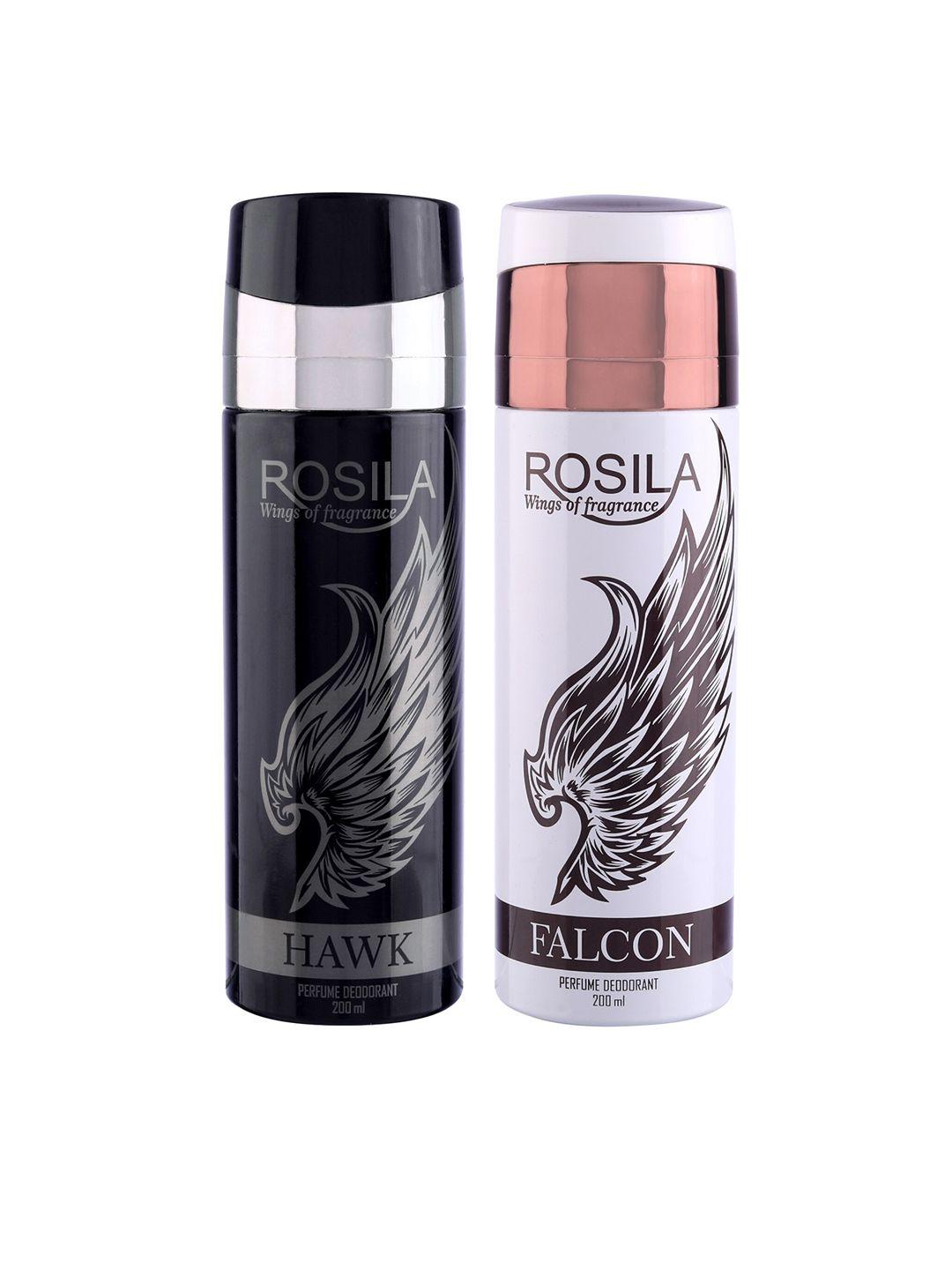 rosila set of falcon & hawk perfume deodorant body spray 200 ml each