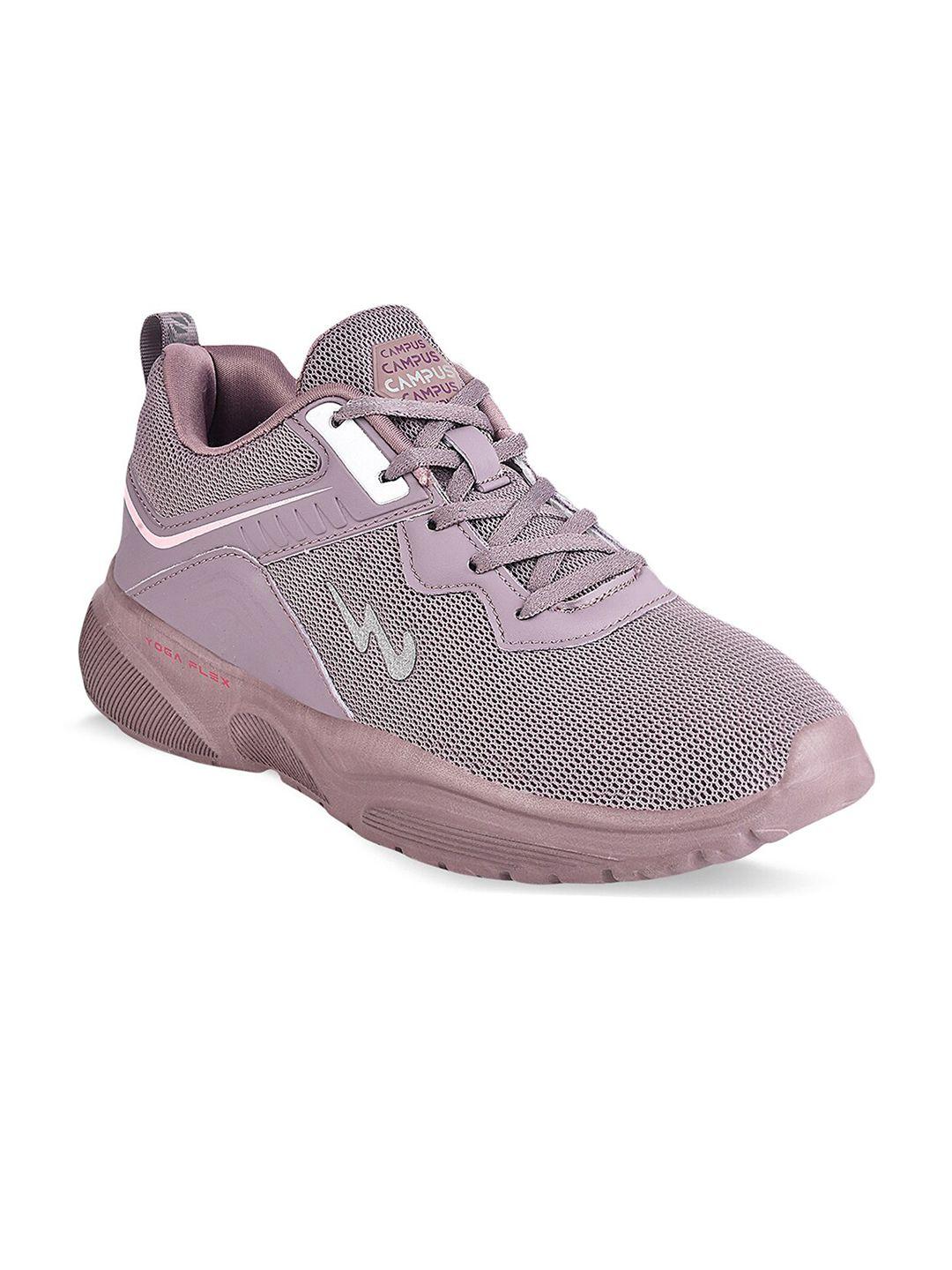 campus women mauve mesh running marking shoes