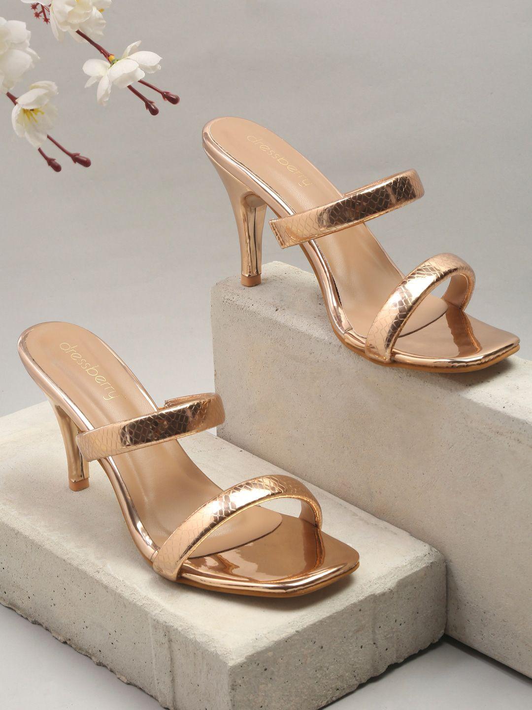 dressberry women gold-toned peep heels