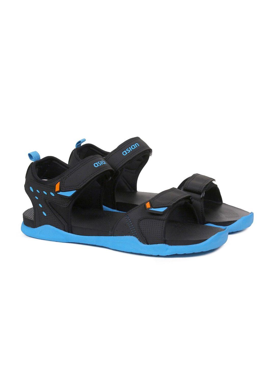 asian men black & blue sports sandals