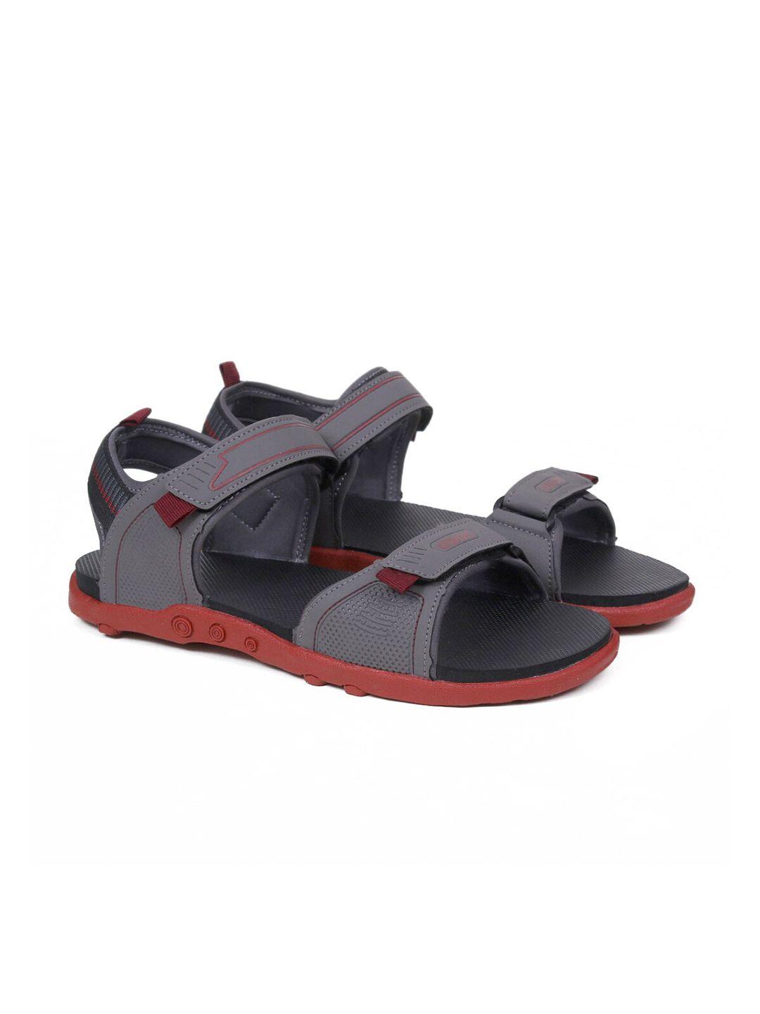 asian men grey & maroon sports sandals