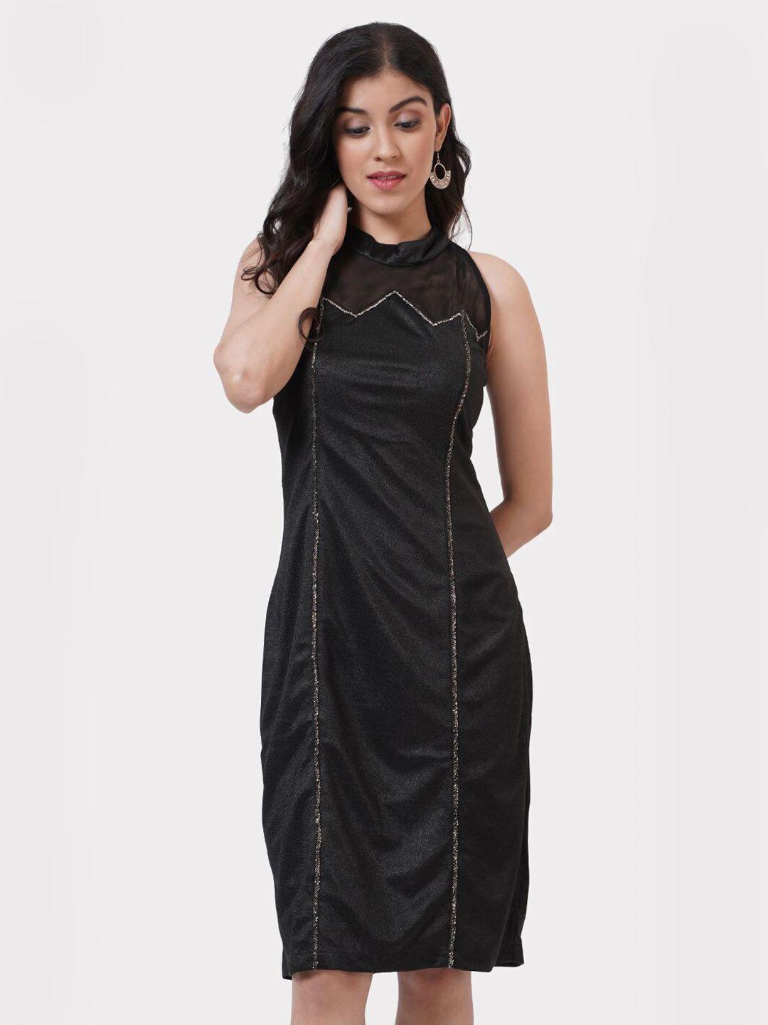 sheczzar black sleeveless sheath dress