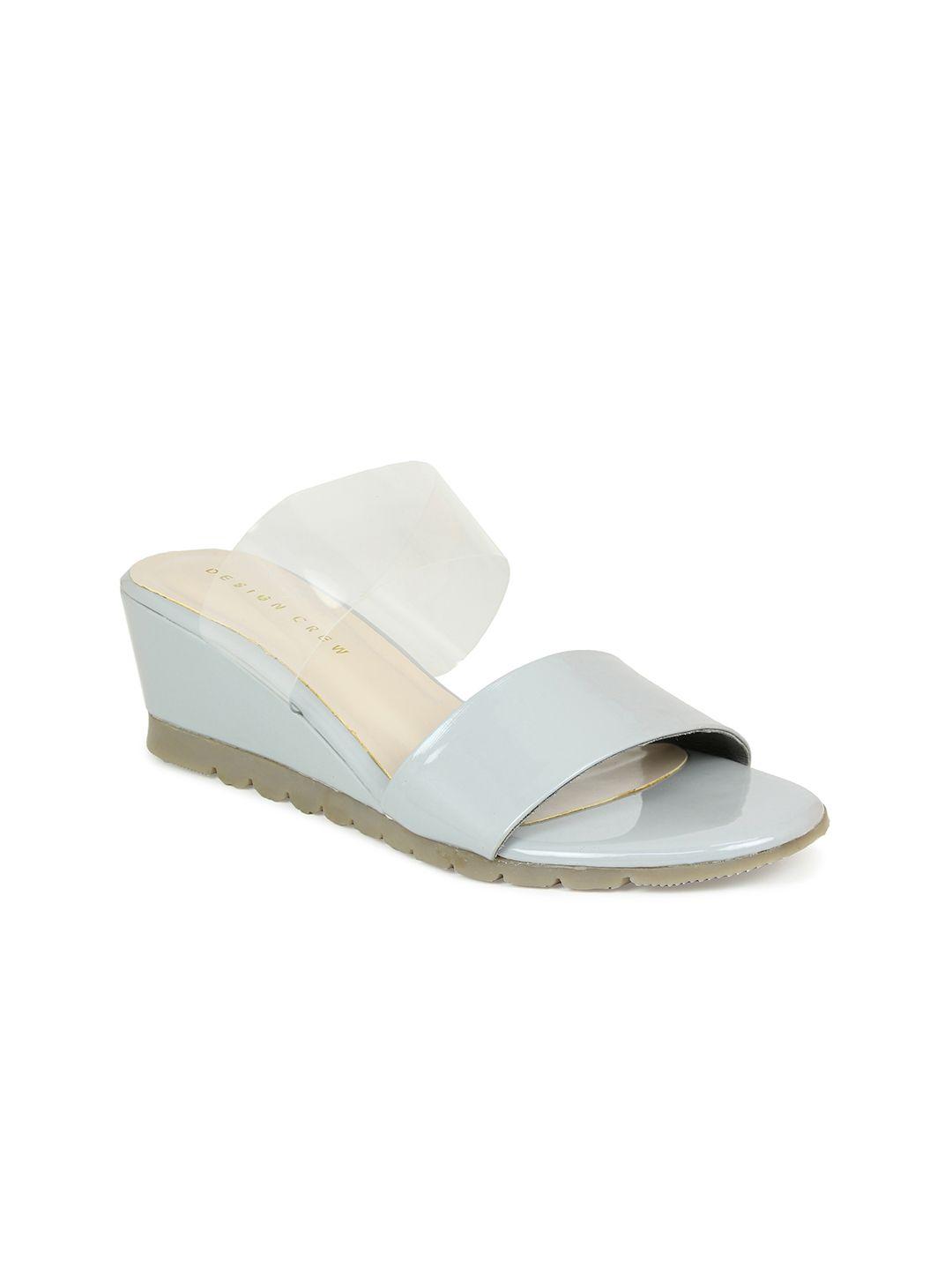 design crew grey colourblocked wedge heel