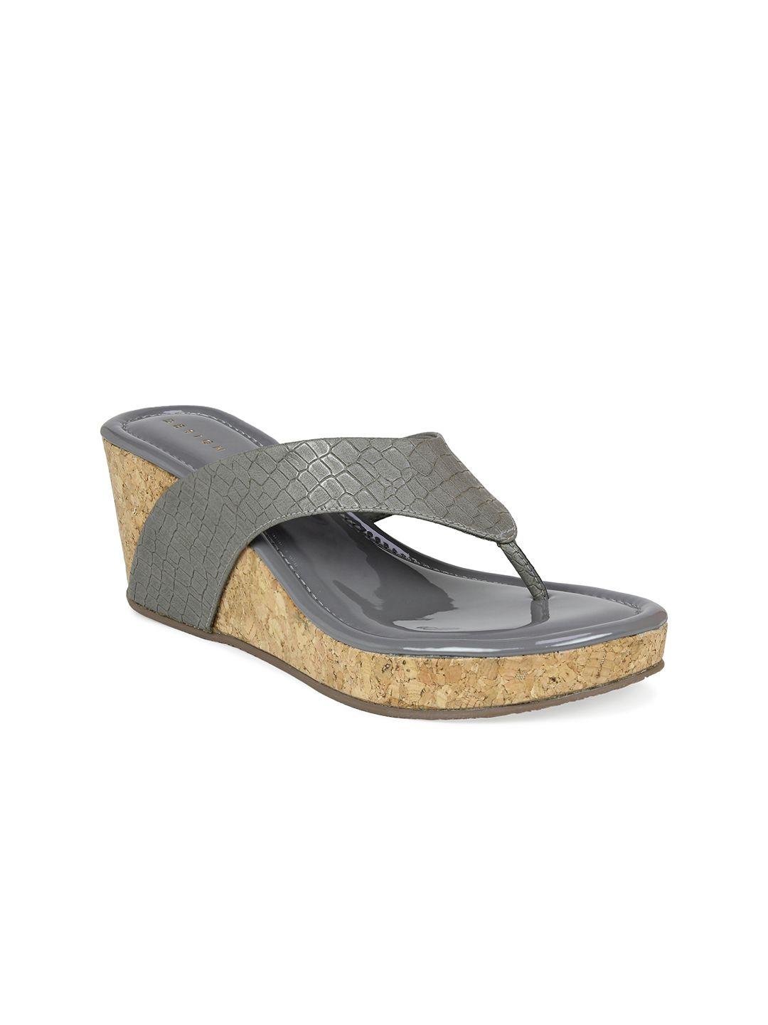 design crew grey embellished wedge sandals