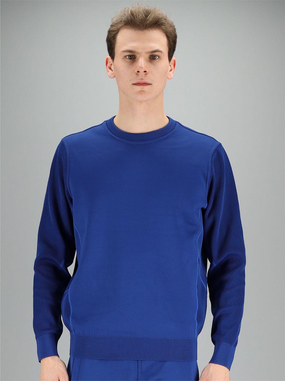 freesoul men blue pullover sweatshirt