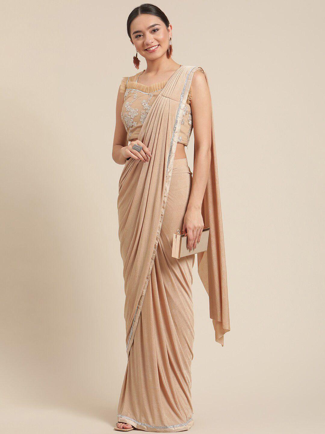 grancy gold-toned embellished sequinned ready to wear saree